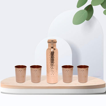 Hammered bottle + 4 glass