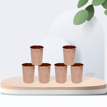 Copper Glasses Set - 6 Pcs