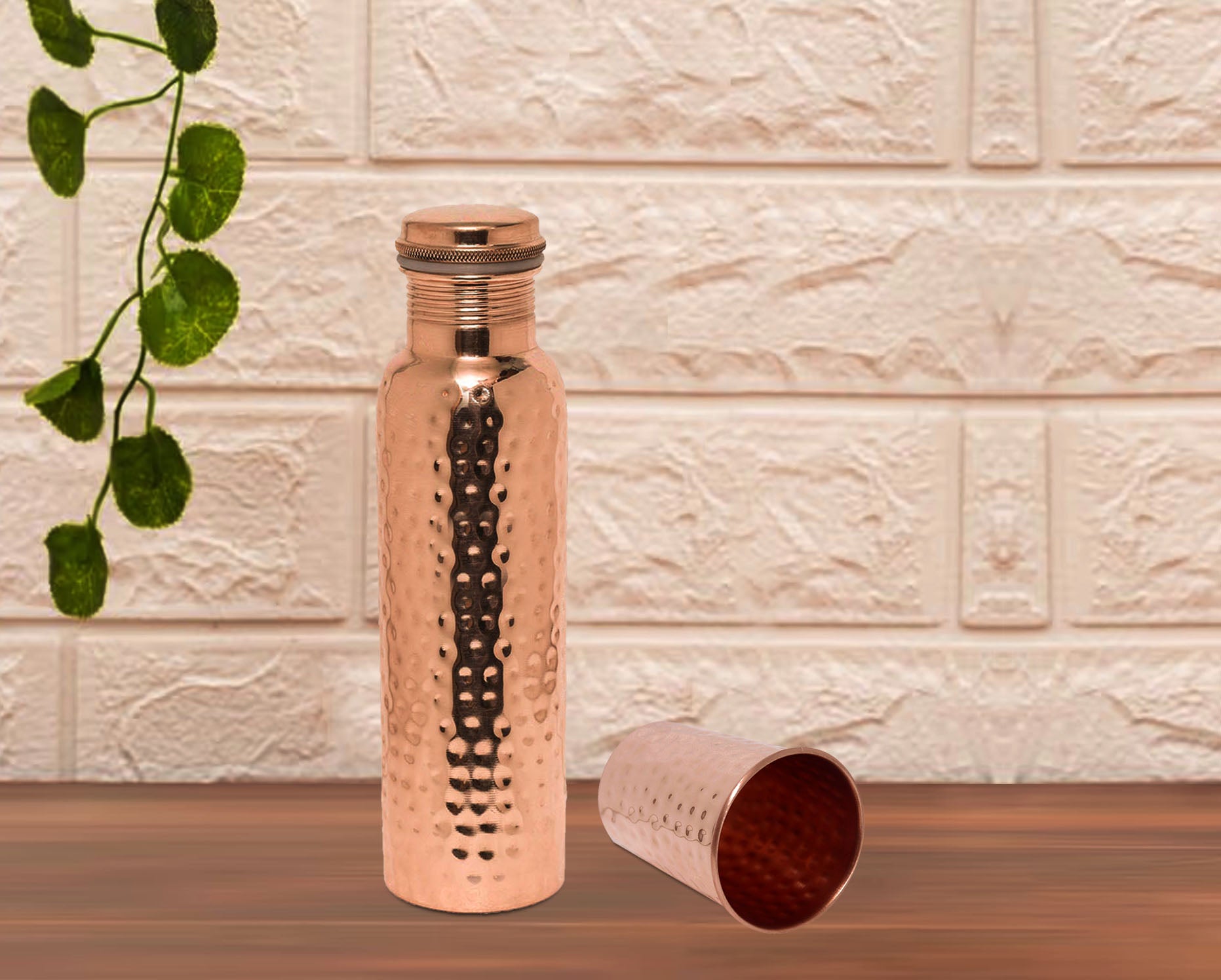 Hammered Bottle + 2 Glass