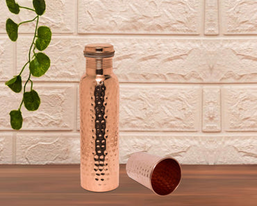 Hammered Bottle + 2 Glass