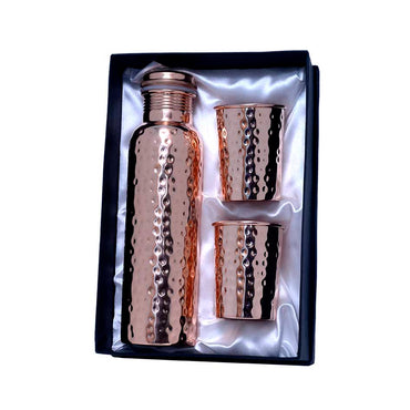 Hammered Bottle & Glass - Gift Set