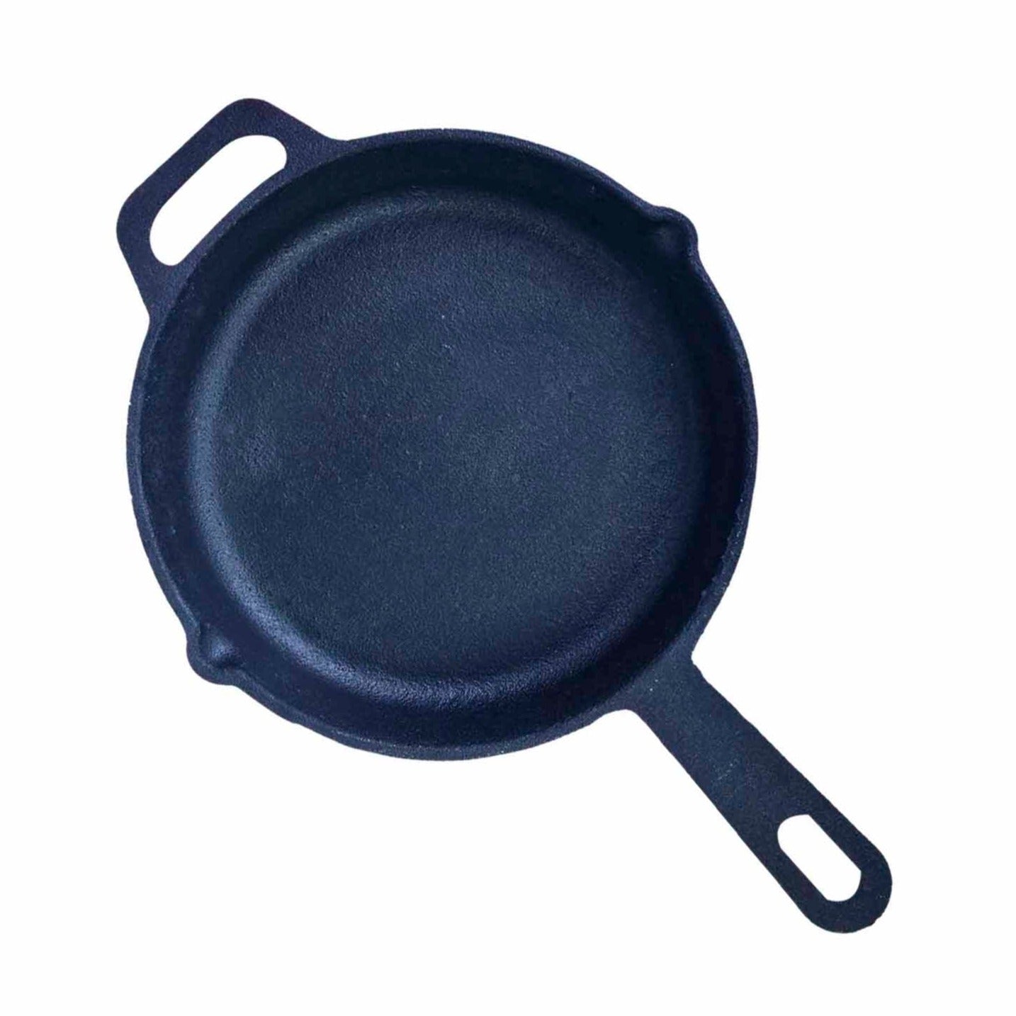 Cast Iron Round Skillet Pan Long Handle - 10 Inch / 25 Cm (Induction & Gas Stove Compatible)