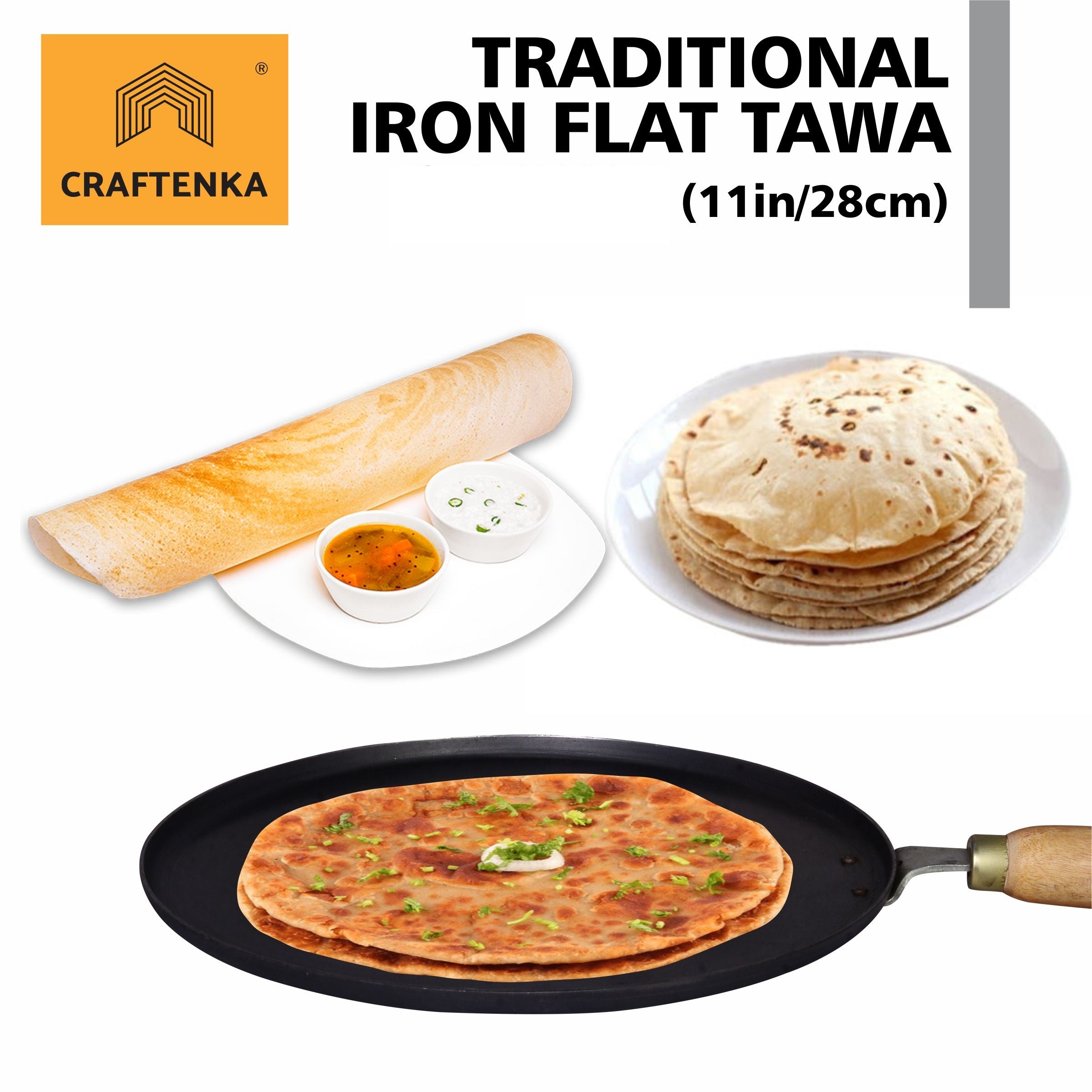 Iron Dosa Tawa- (11 inch / 28 cm)