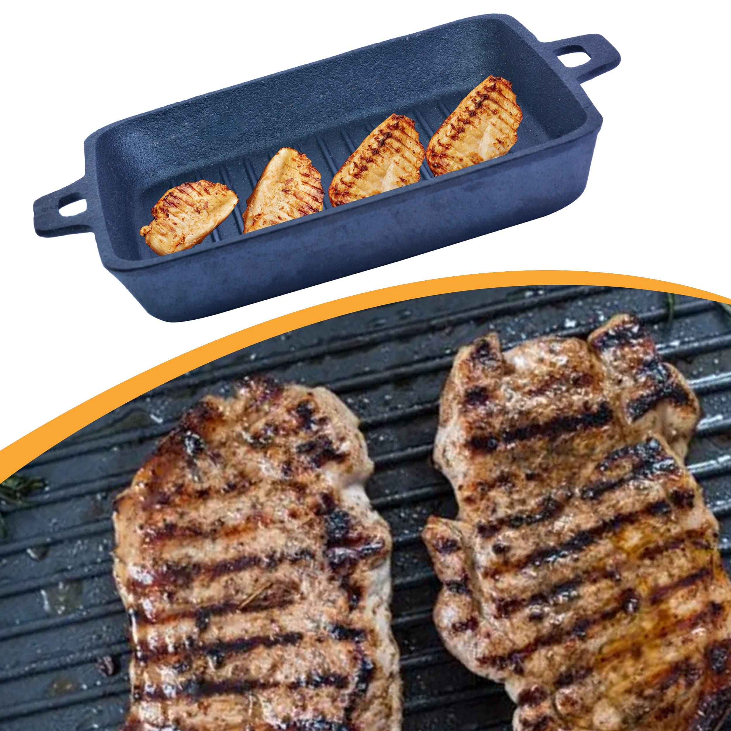 Grill Pan - Double handle short (31 cm/ 12inch)