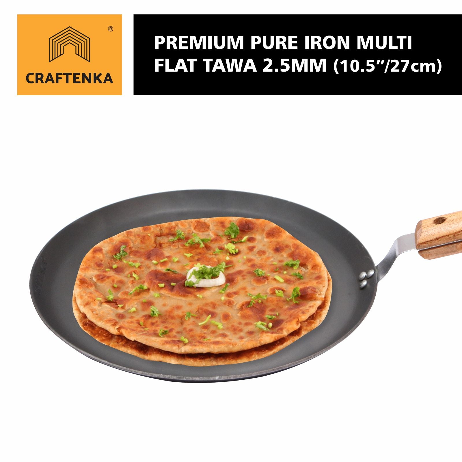 Pure Iron Premium Multipurpose-Induction Tawa - (26 cm/10 inch)
