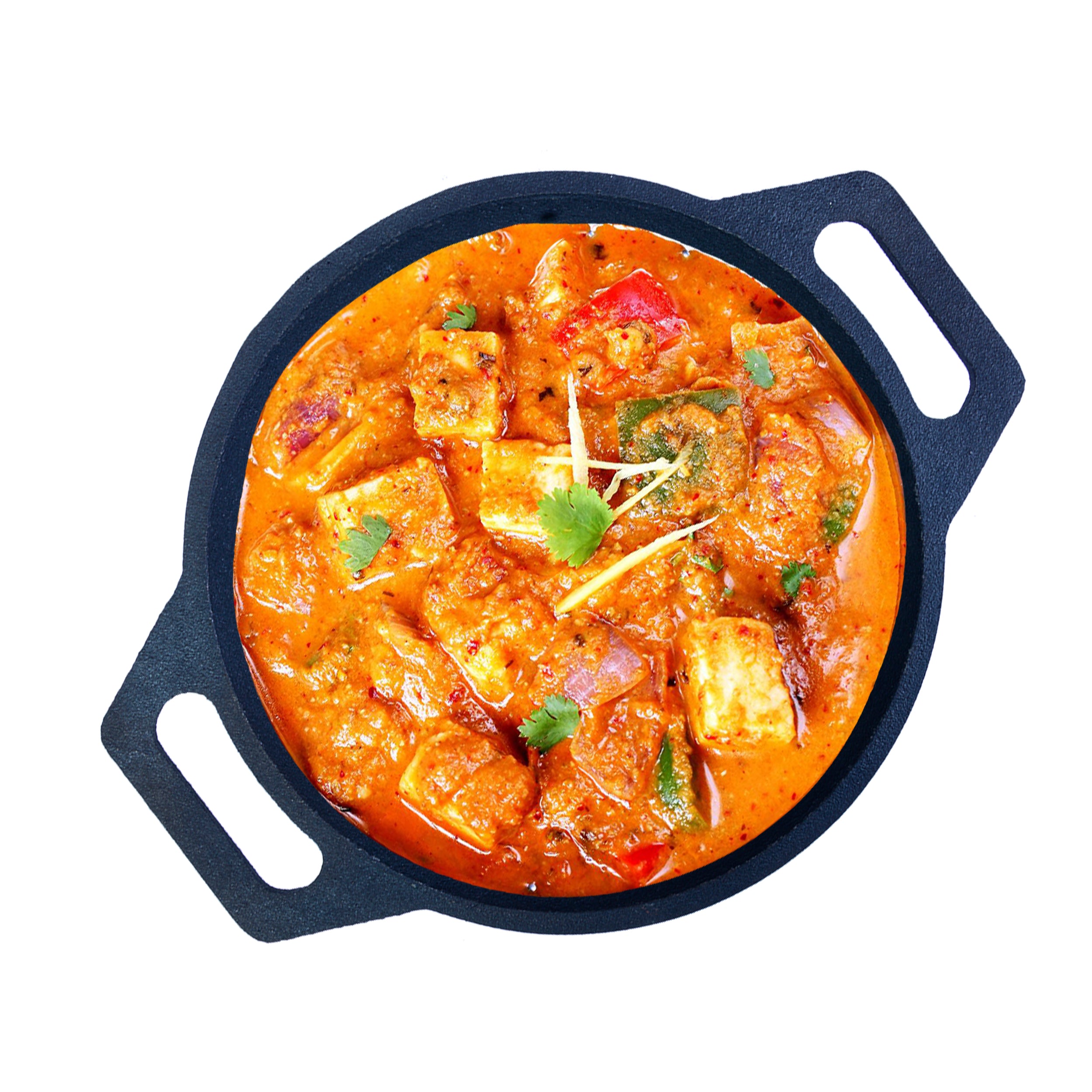 Cast Iron Kadai Pre-Seasoned Double Handle Smooth Finish (25 cm / 10 inch), Capacity - 2L